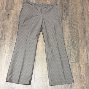 Ann Taylor Women's Brown and White Pinstripe  Dress Pants 6P curvy